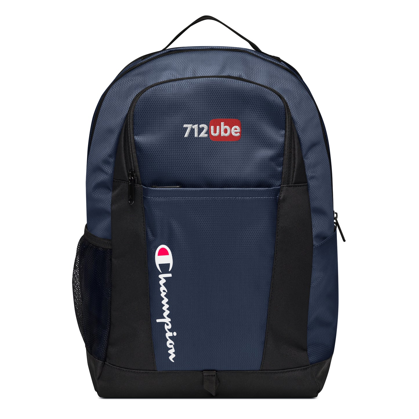 712ube x Champion Embroidered Backpack (White Logo)