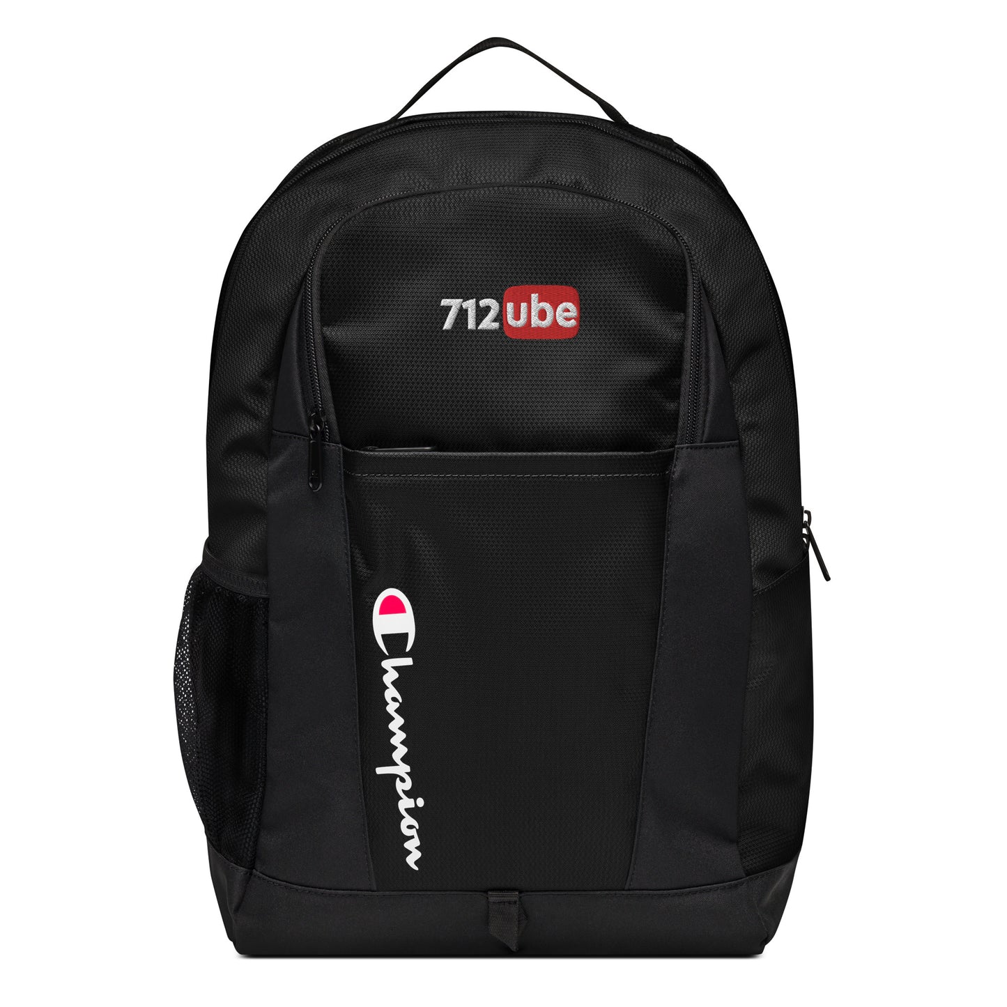 712ube x Champion Embroidered Backpack (White Logo)