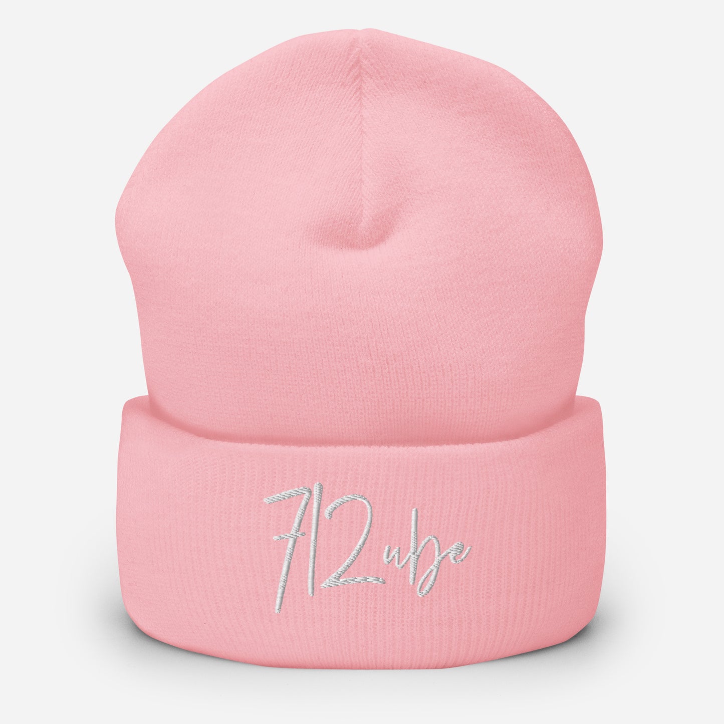 712ube Signature Series Embroidered Cuffed Beanie (White Logo)