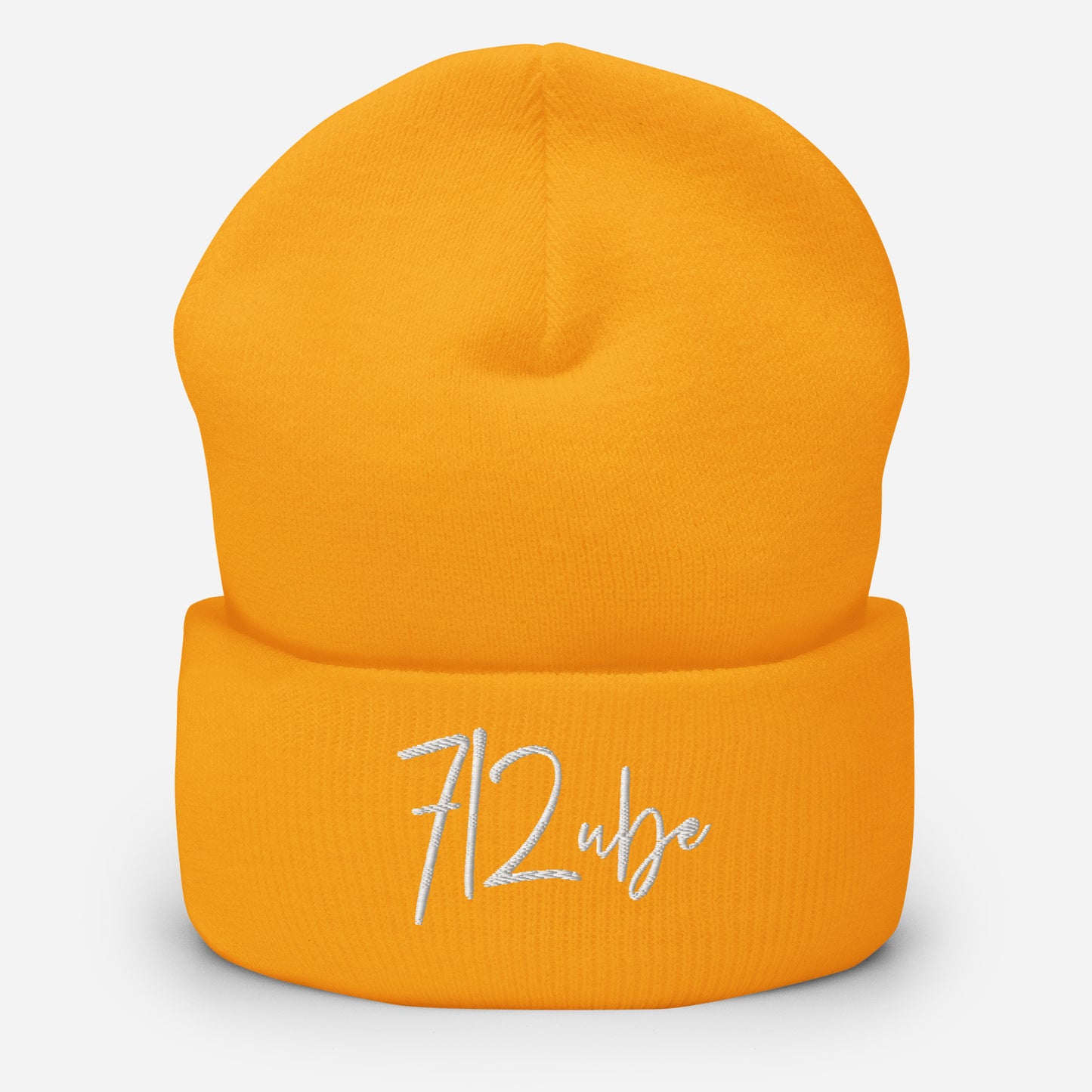 712ube Signature Series Embroidered Cuffed Beanie (White Logo)