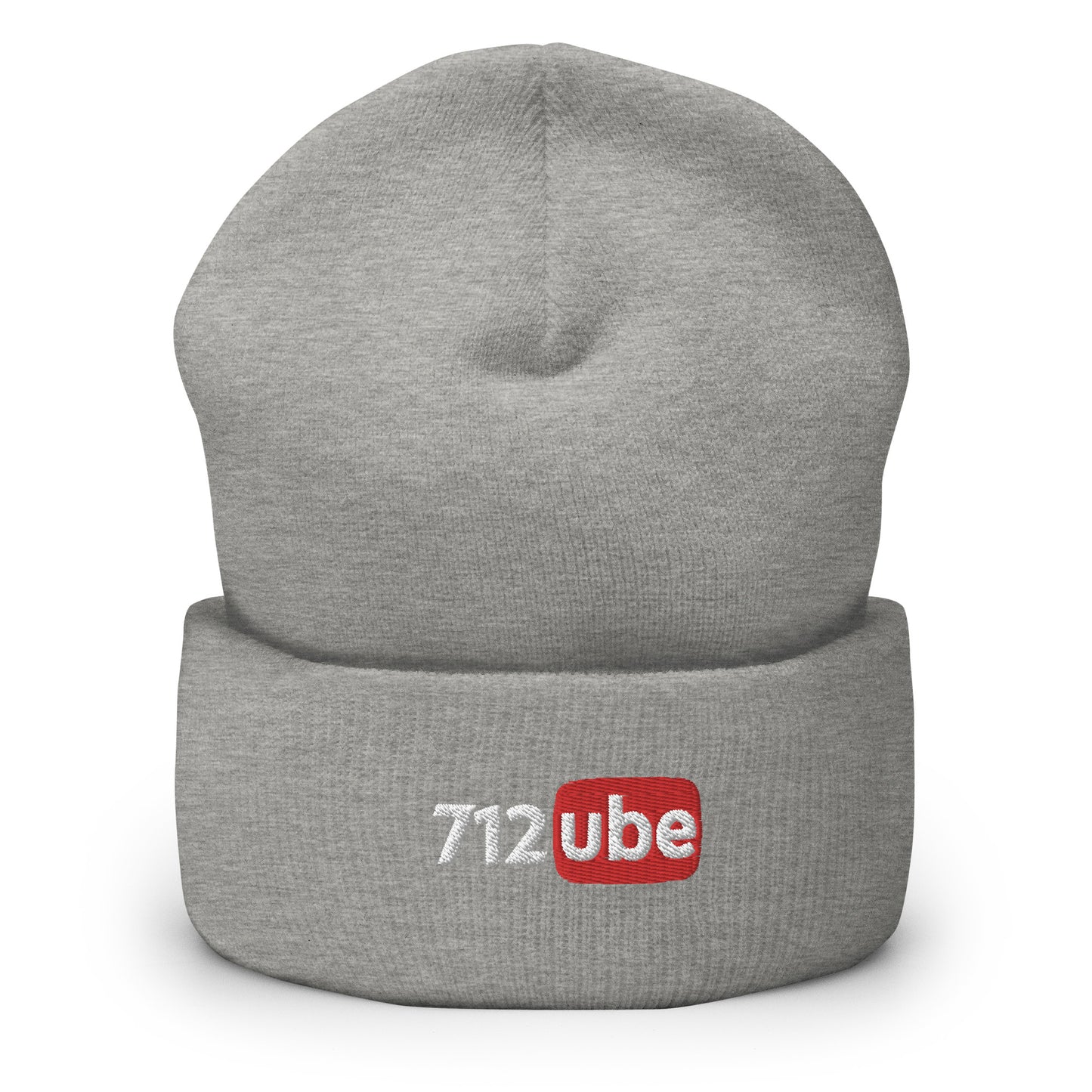 712ube Embroidered Cuffed Beanie (White Lettering)