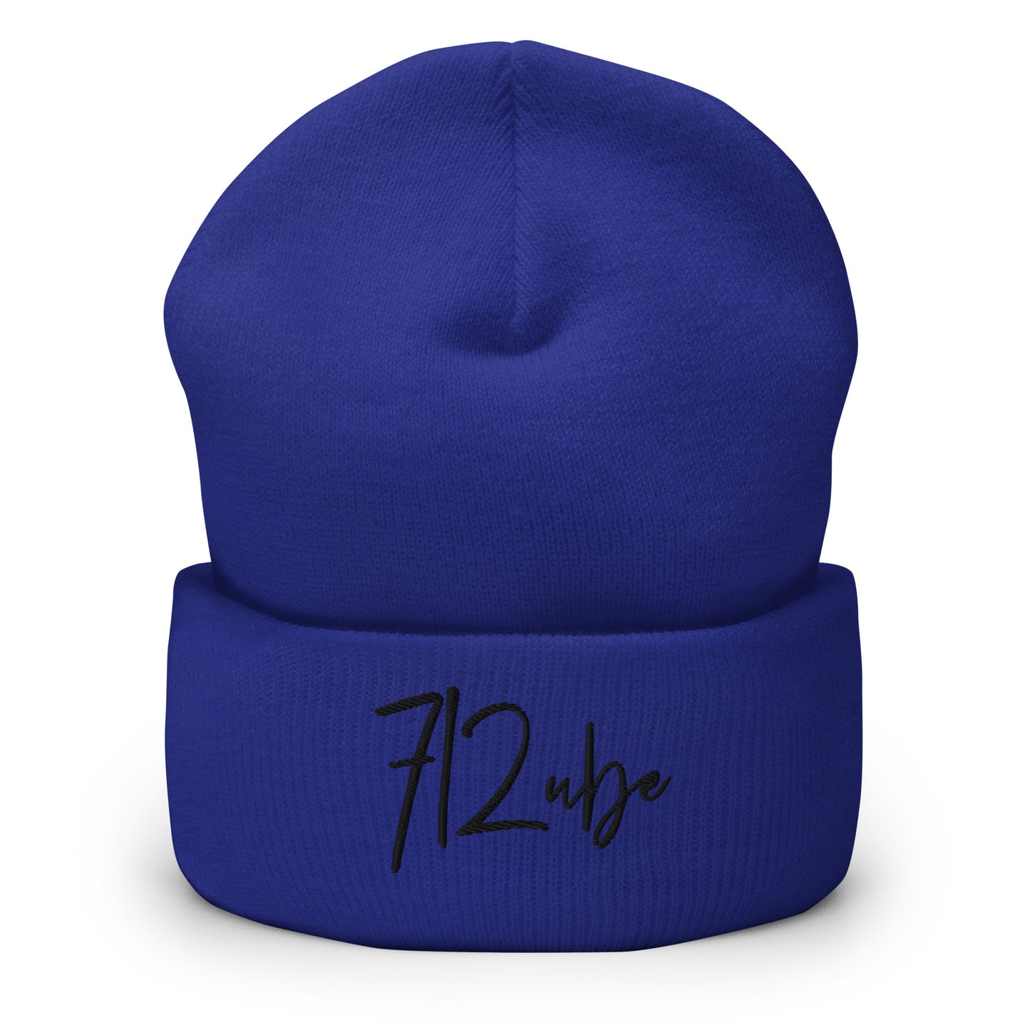 712ube Signature Series Embroidered Cuffed Beanie (Black Logo)