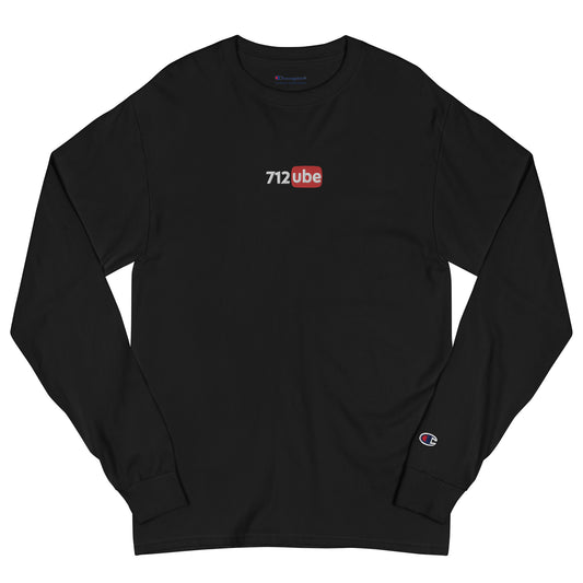 712ube x Champion Embroidered Men's Long Sleeve (White Logo)