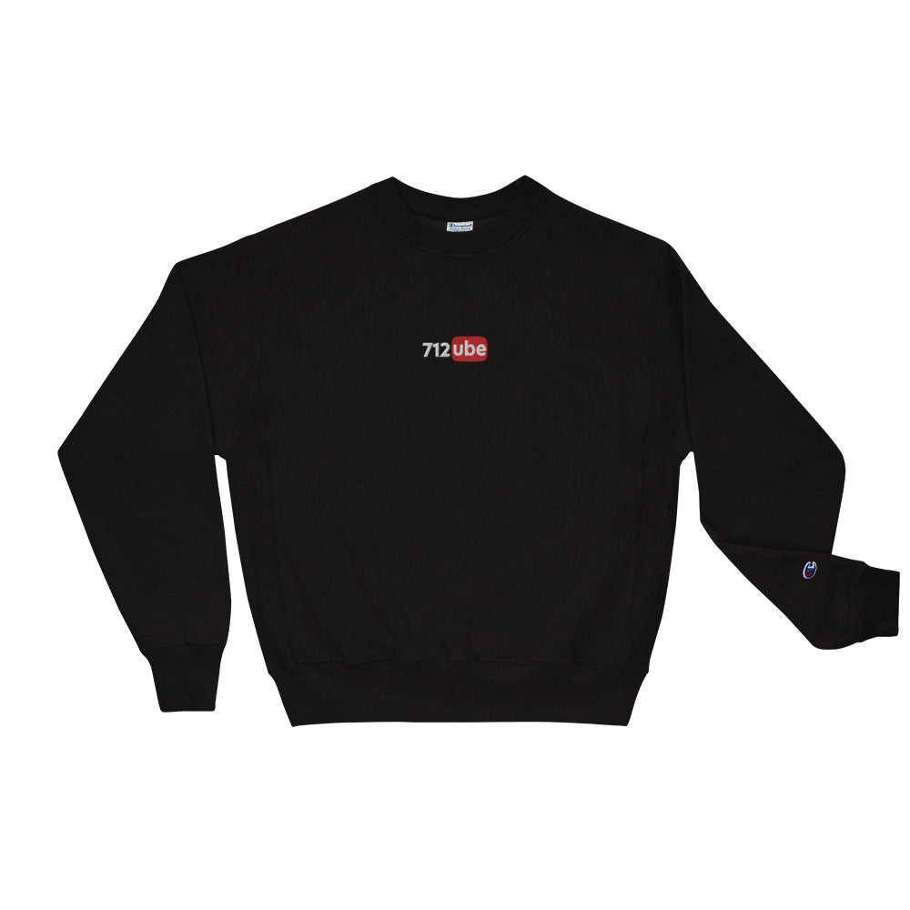 712ube x Champion Embroidered Men's Sweatshirt (White Logo)