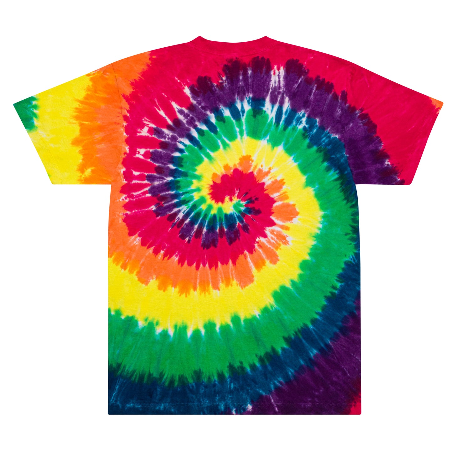 712ube Center Embroidered Oversized Tie-Dye T-Shirt (Black Logo)