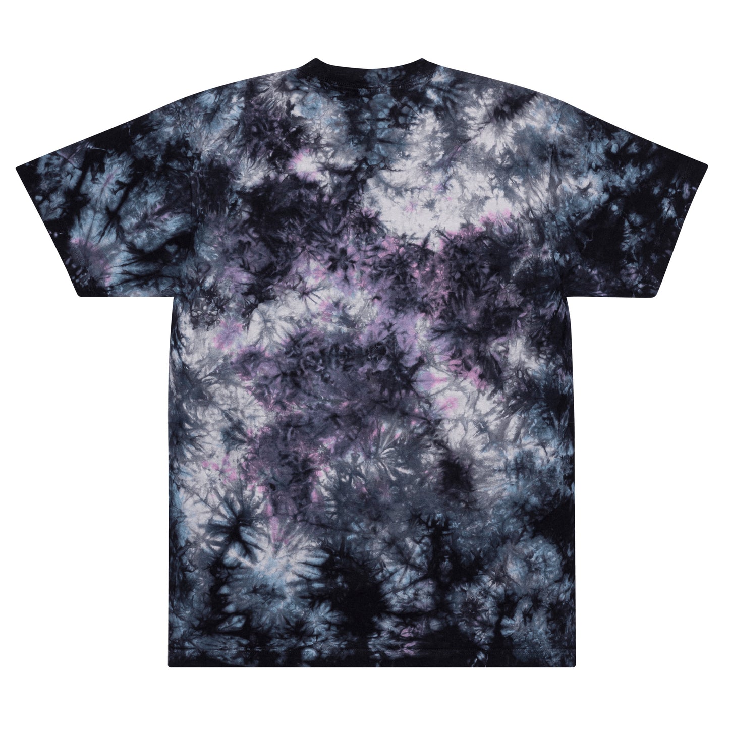 712ube Center Embroidered Oversized Tie-Dye T-Shirt (Black Logo)