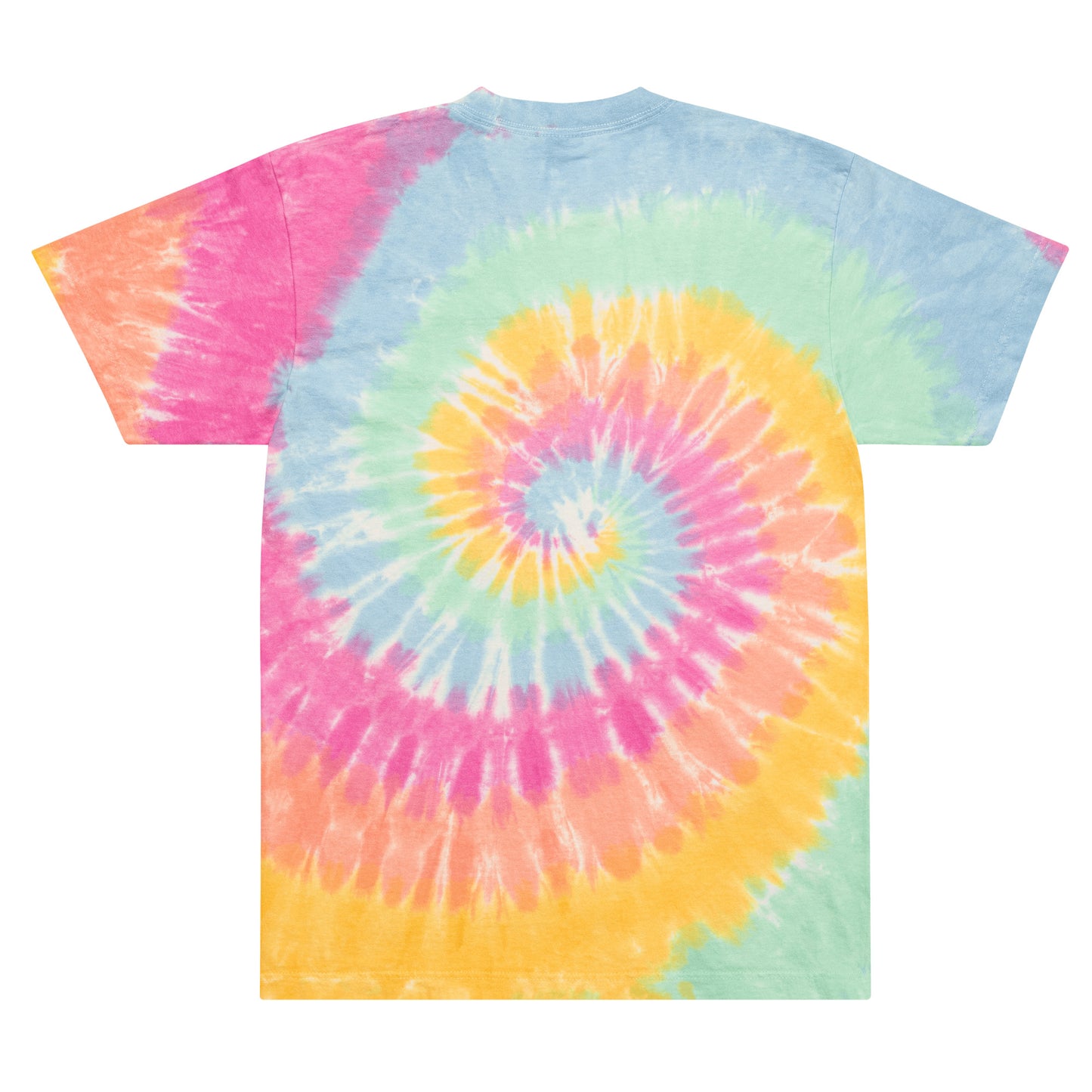 712ube Center Embroidered Oversized Tie-Dye T-Shirt (Black Logo)