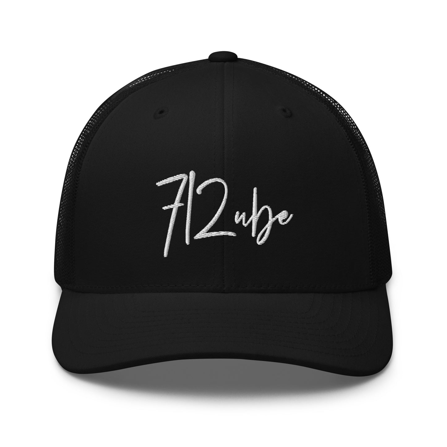 712ube Signature Series Embroidered Trucker Cap (White Logo)