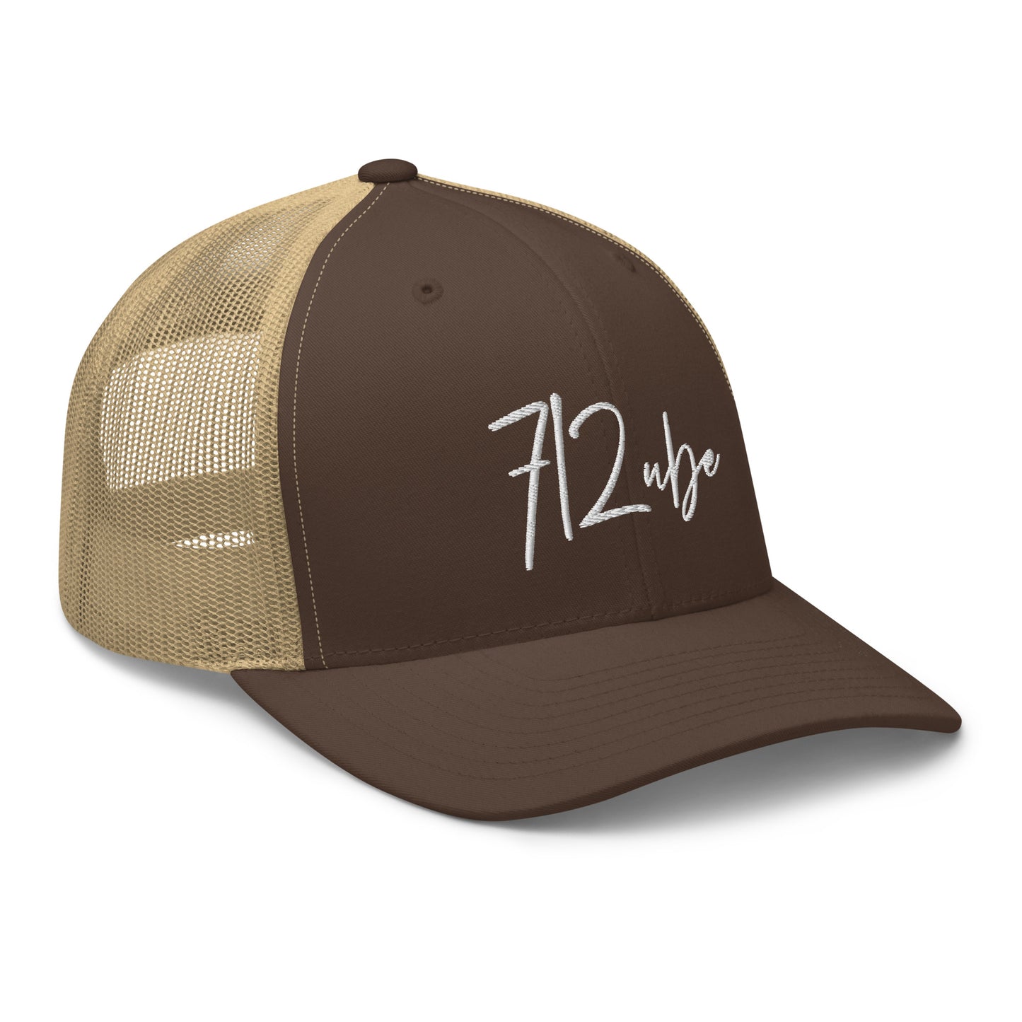 712ube Signature Series Embroidered Trucker Cap (White Logo)