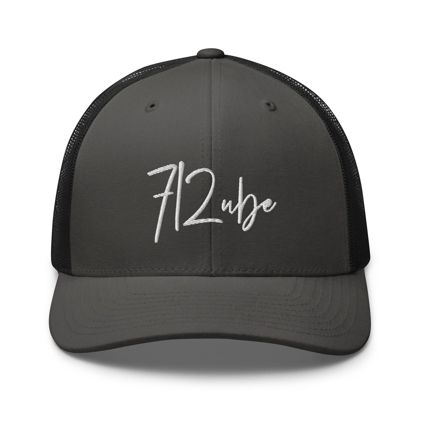 712ube Signature Series Embroidered Trucker Cap (White Logo)