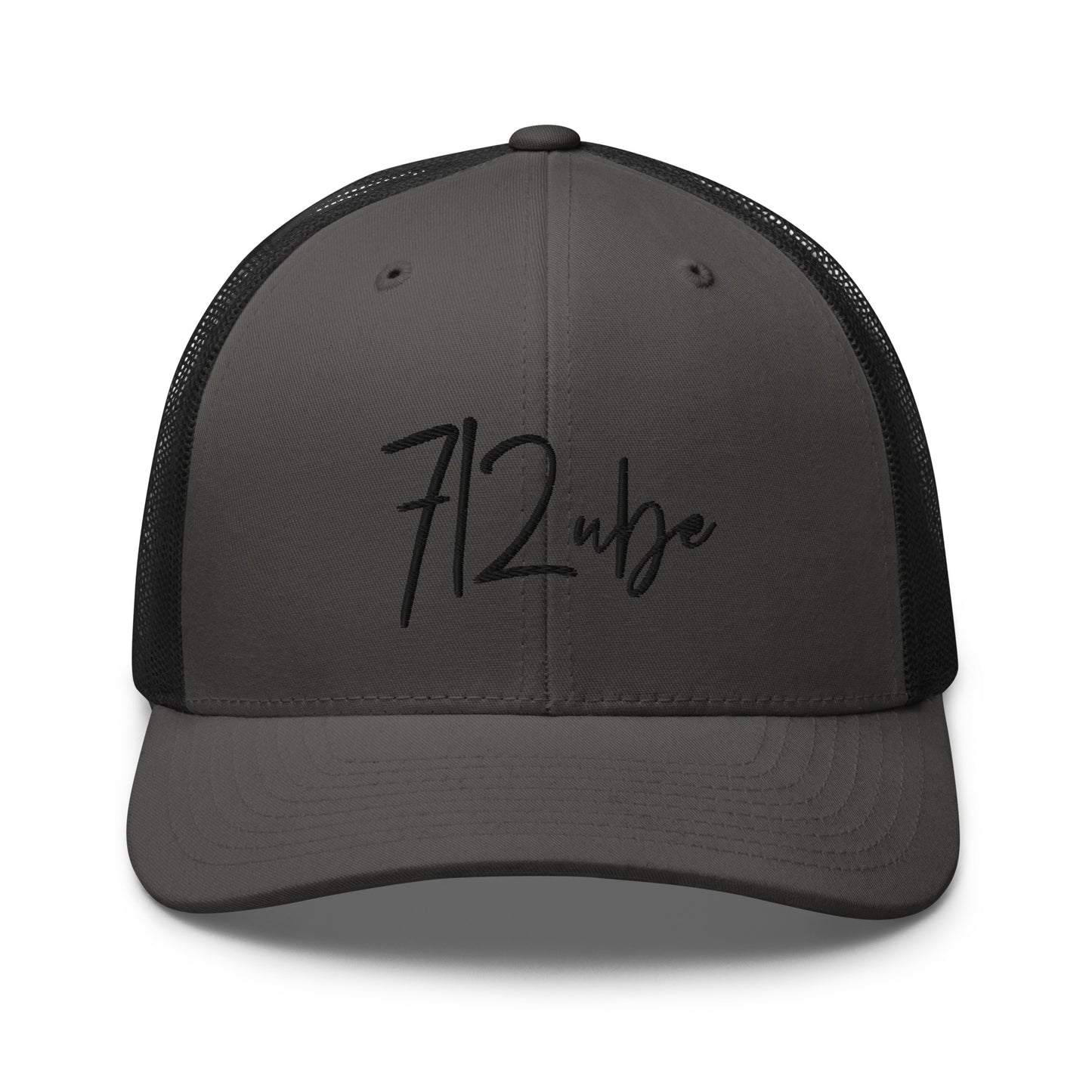 712ube Signature Series Embroidered Trucker Cap (Black Logo)