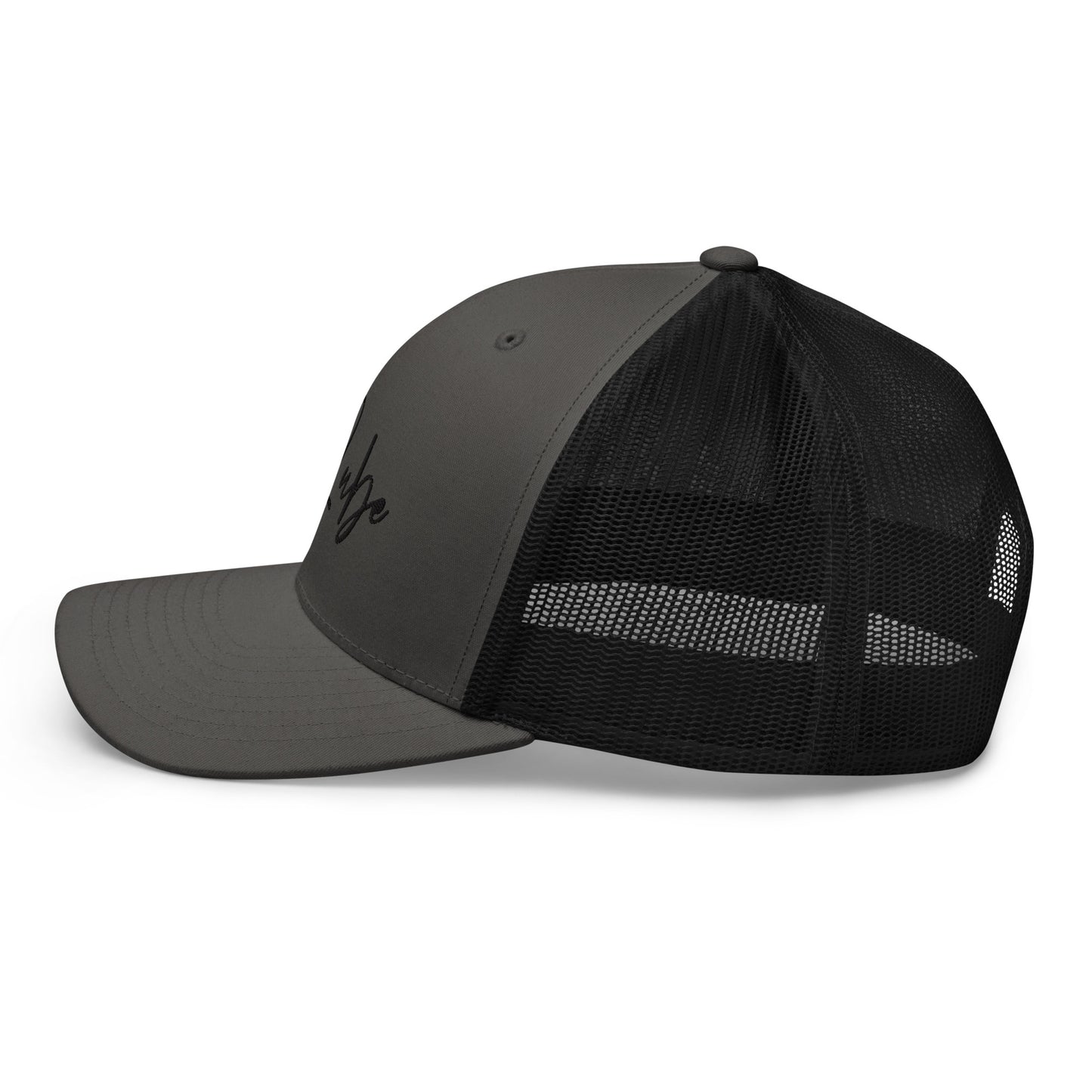 712ube Signature Series Embroidered Trucker Cap (Black Logo)