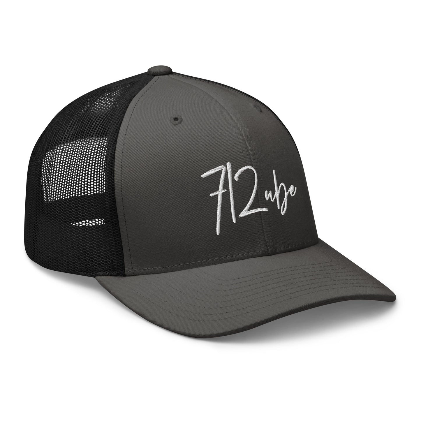 712ube Signature Series Embroidered Trucker Cap (White Logo)