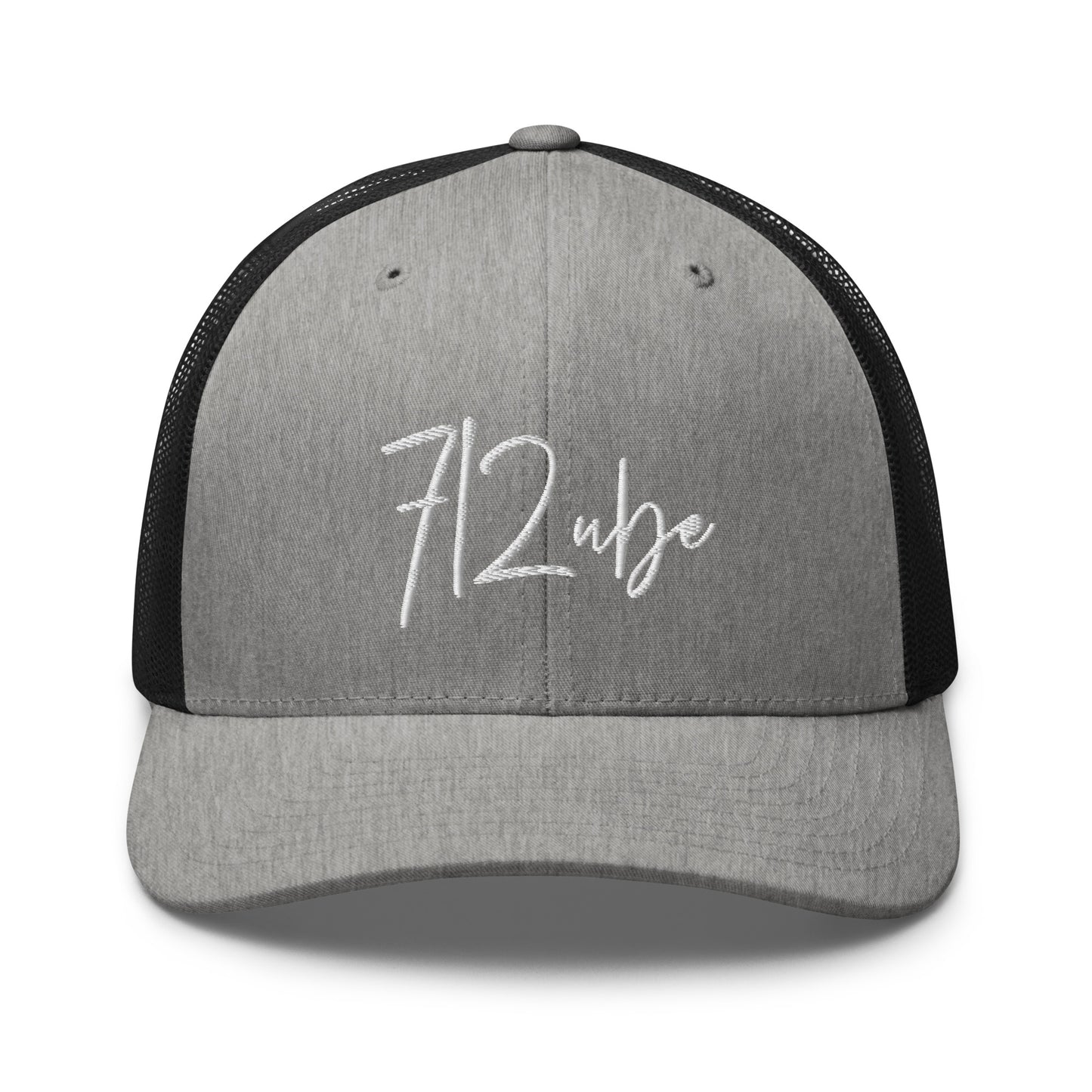 712ube Signature Series Embroidered Trucker Cap (White Logo)