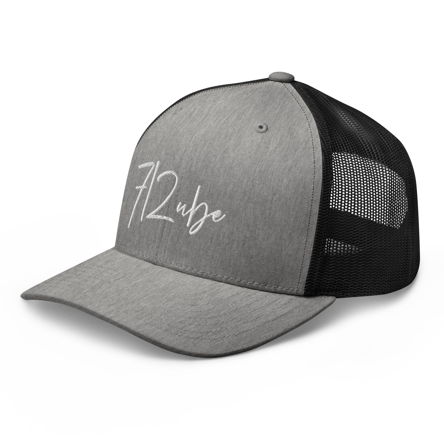 712ube Signature Series Embroidered Trucker Cap (White Logo)