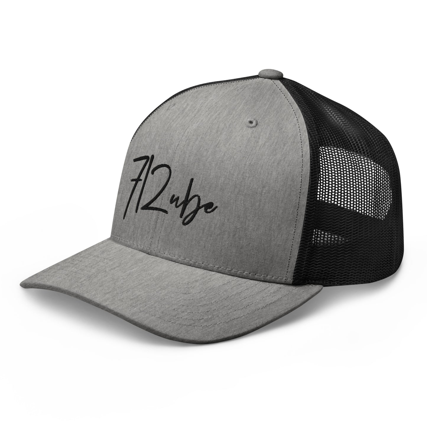 712ube Signature Series Embroidered Trucker Cap (Black Logo)