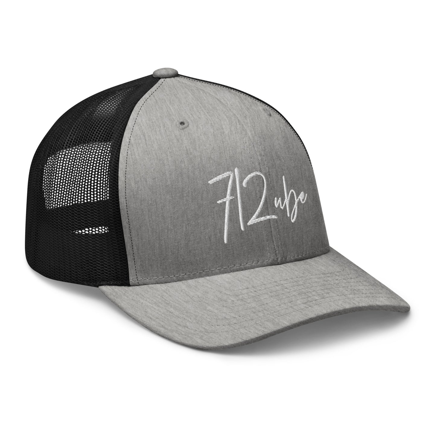 712ube Signature Series Embroidered Trucker Cap (White Logo)