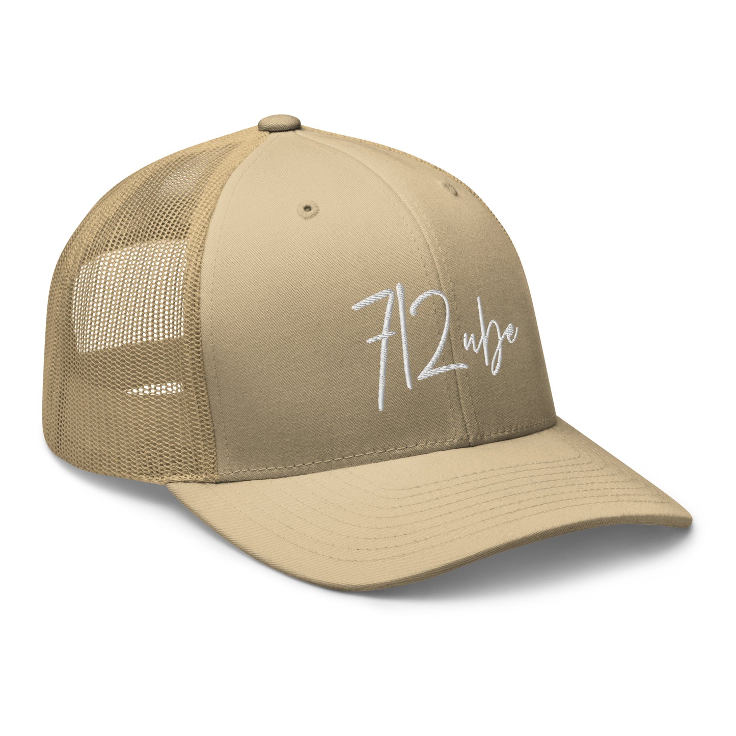 712ube Signature Series Embroidered Trucker Cap (White Logo)