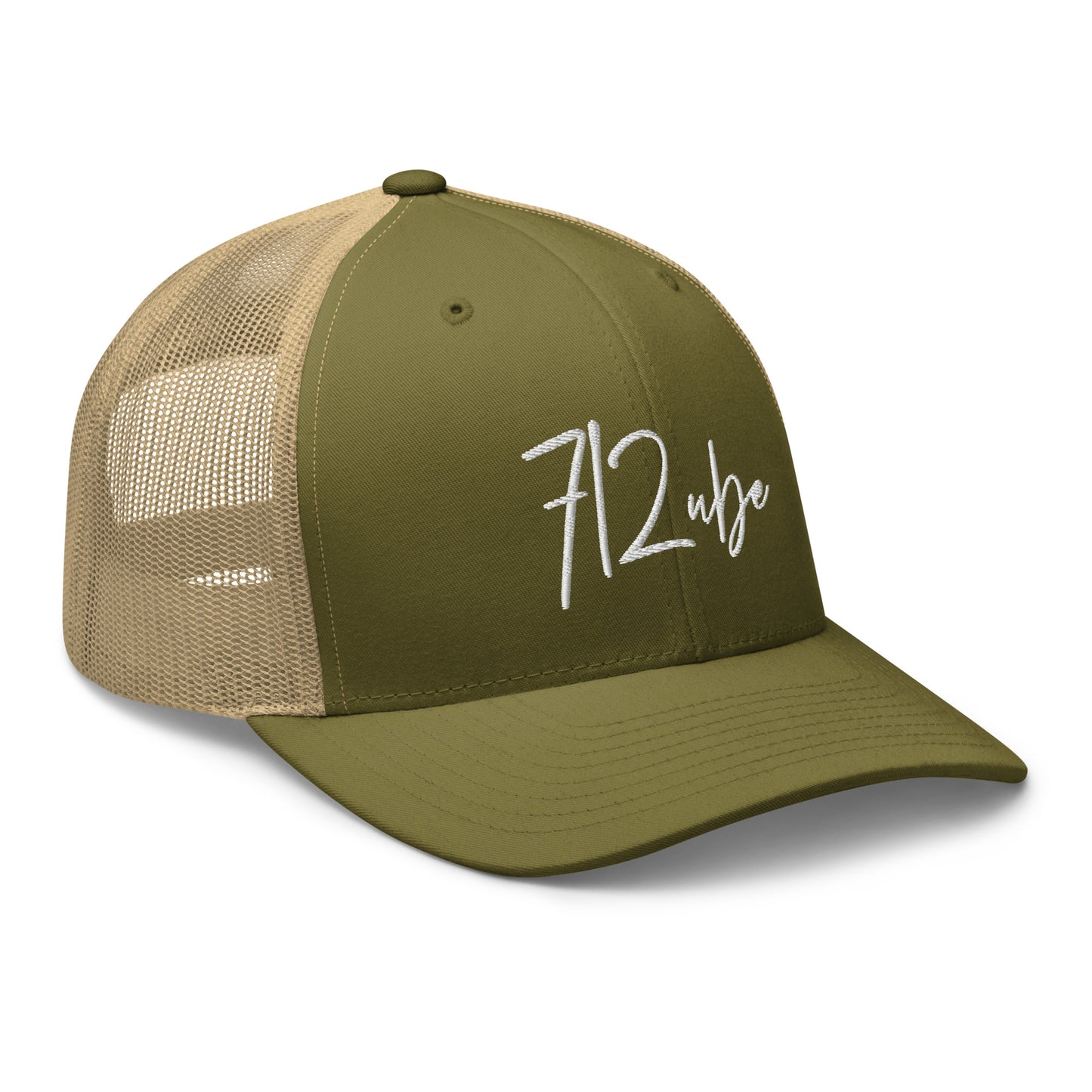 712ube Signature Series Embroidered Trucker Cap (White Logo)