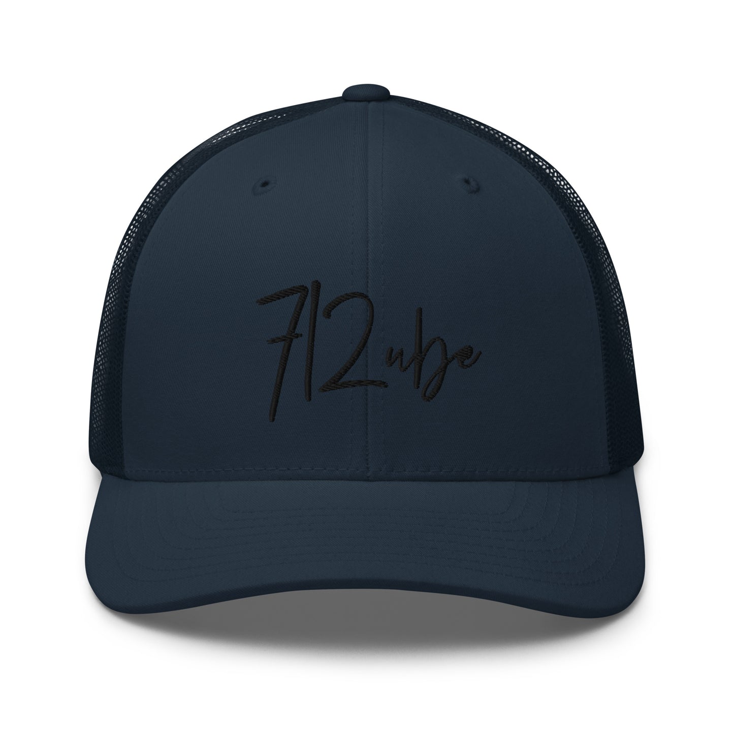 712ube Signature Series Embroidered Trucker Cap (Black Logo)