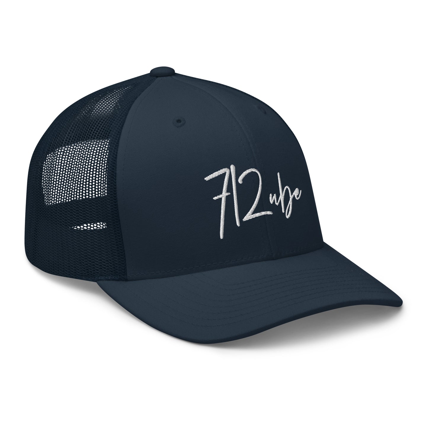 712ube Signature Series Embroidered Trucker Cap (White Logo)