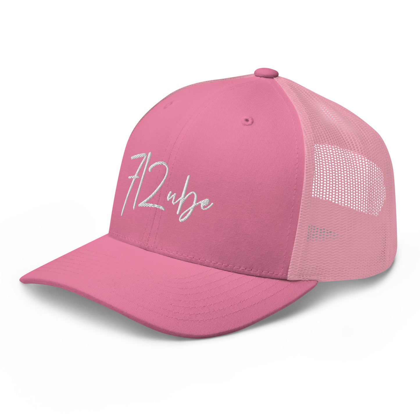 712ube Signature Series Embroidered Trucker Cap (White Logo)