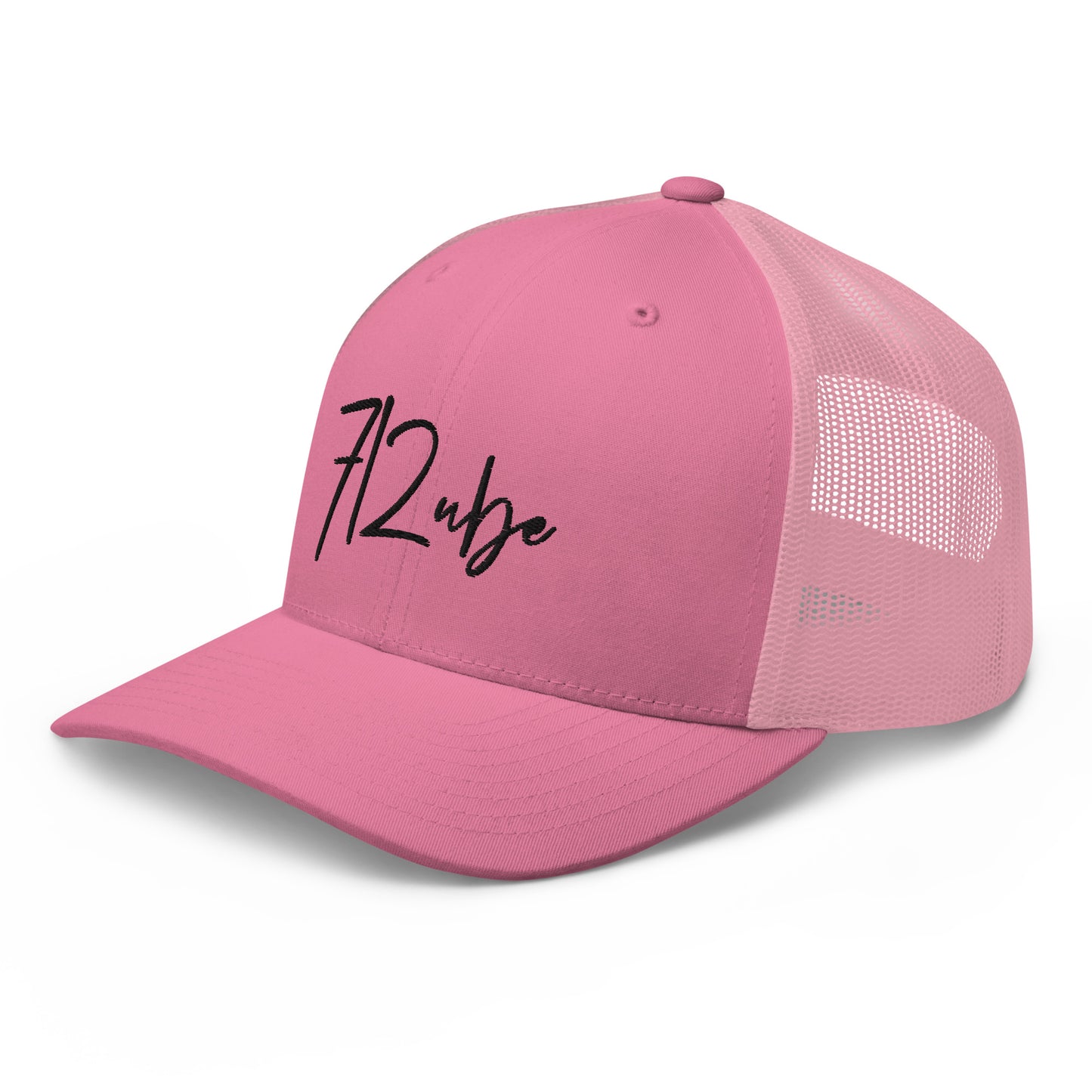 712ube Signature Series Embroidered Trucker Cap (Black Logo)