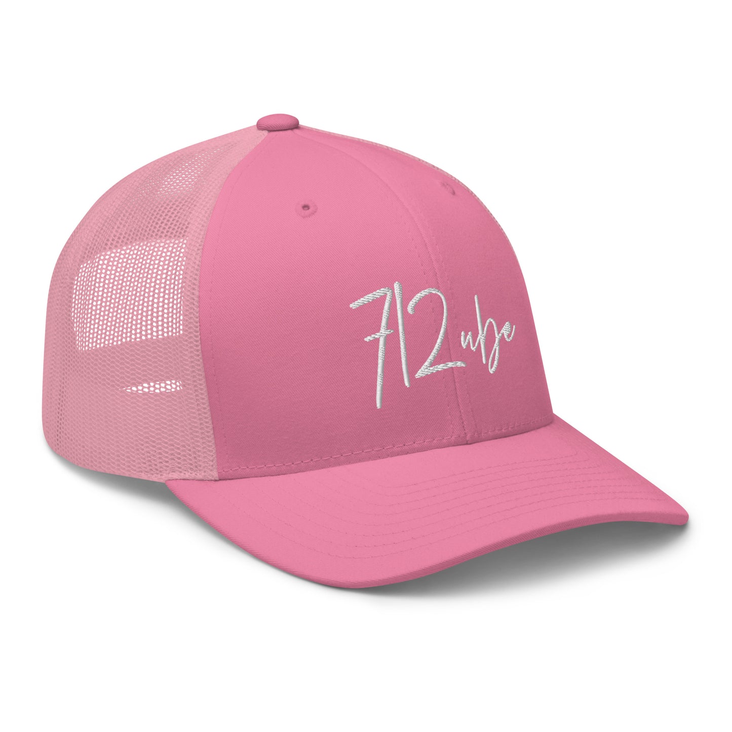 712ube Signature Series Embroidered Trucker Cap (White Logo)