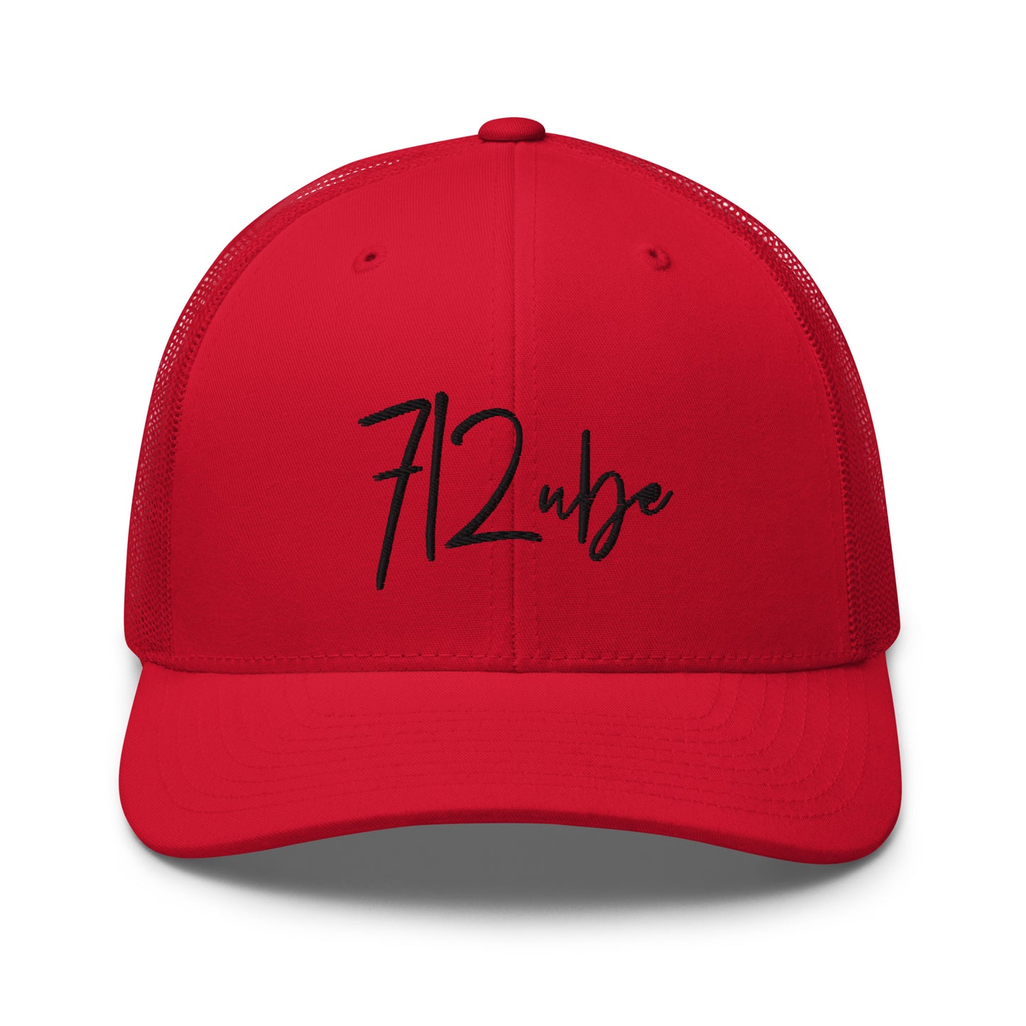 712ube Signature Series Embroidered Trucker Cap (Black Logo)