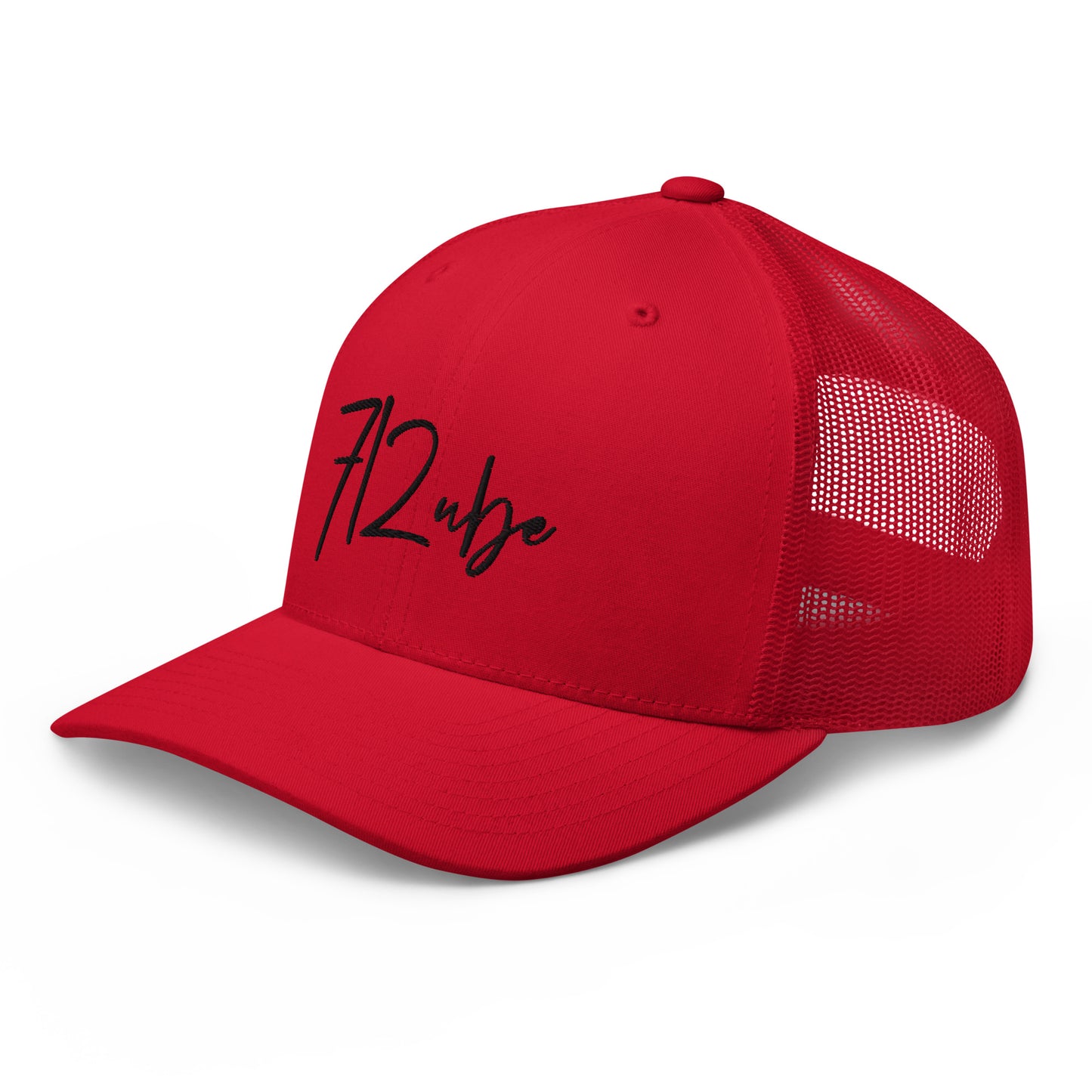 712ube Signature Series Embroidered Trucker Cap (Black Logo)