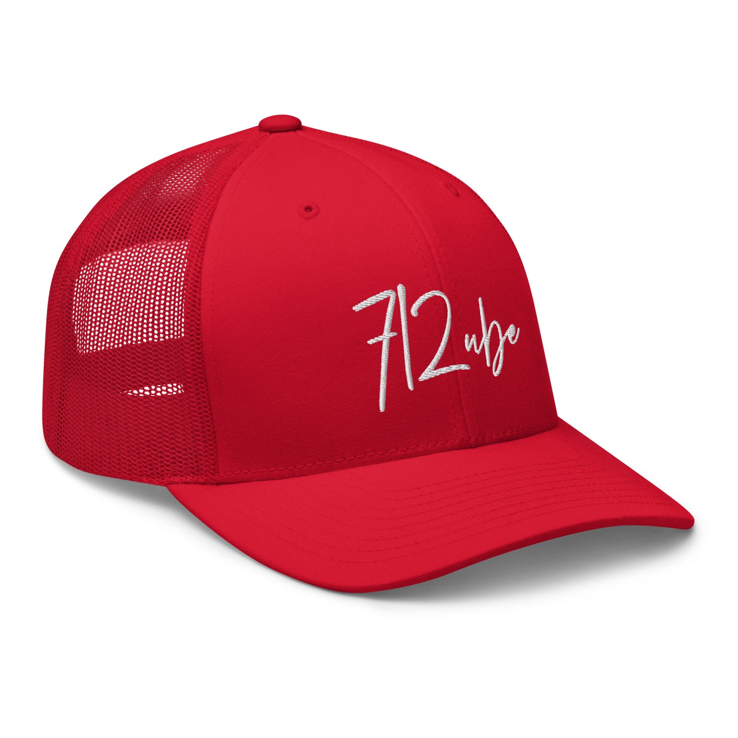 712ube Signature Series Embroidered Trucker Cap (White Logo)