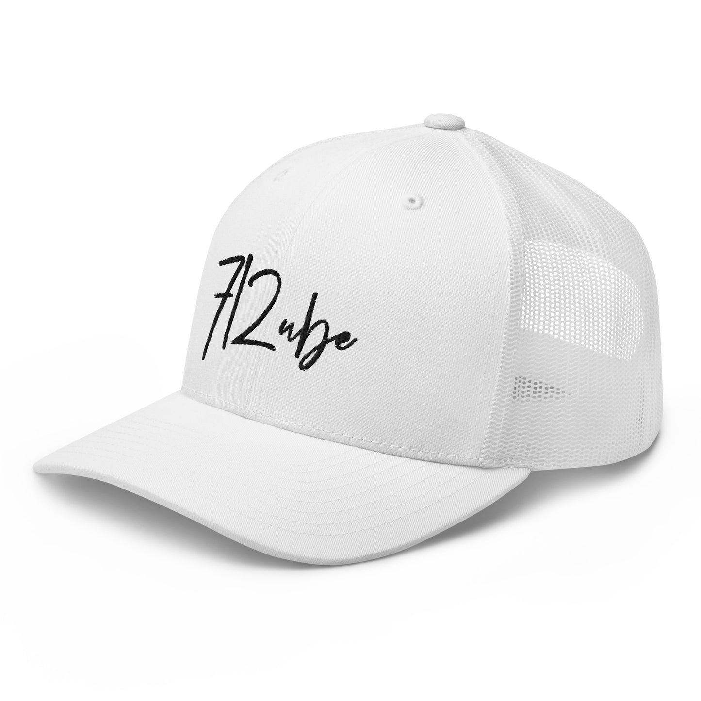 712ube Signature Series Embroidered Trucker Cap (Black Logo)