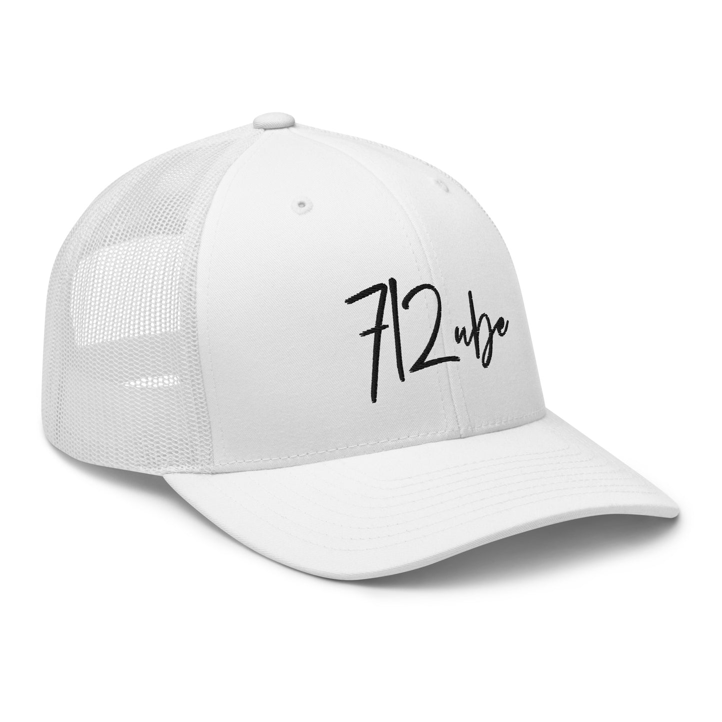 712ube Signature Series Embroidered Trucker Cap (Black Logo)