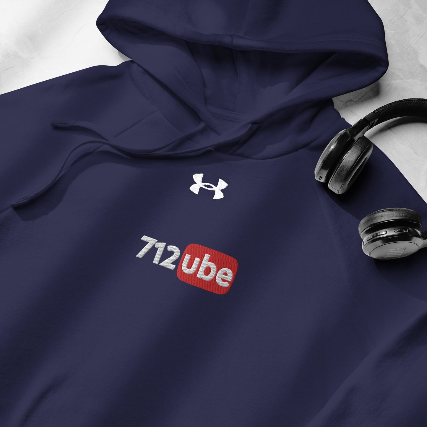 712ube x Under Armour® Embroidered Hoodie (White Logo)