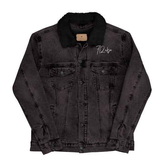 712ube Signature Series Embroidered Unisex Denim Sherpa Jacket