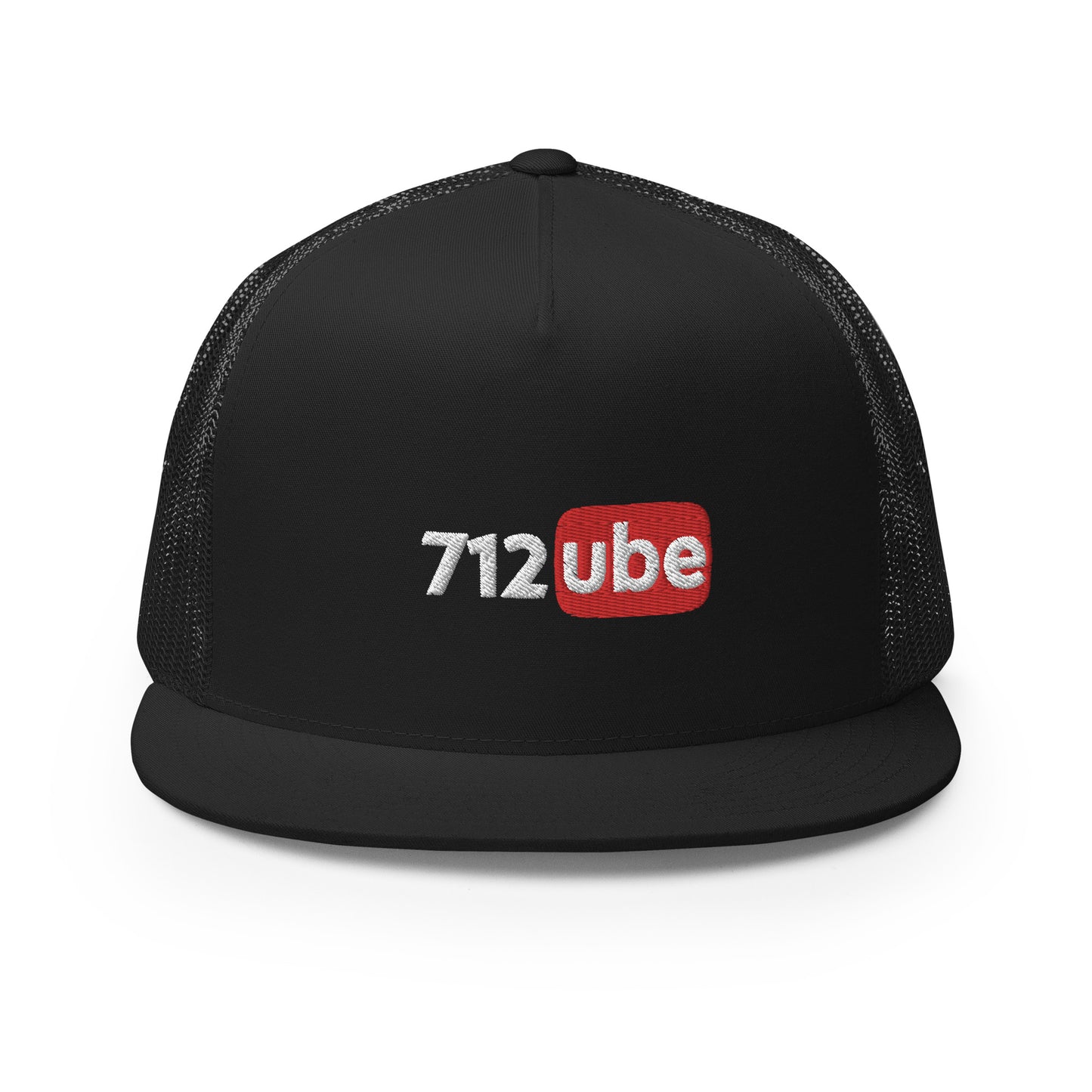 712ube Embroidered Trucker Snapback Cap (White Lettering)