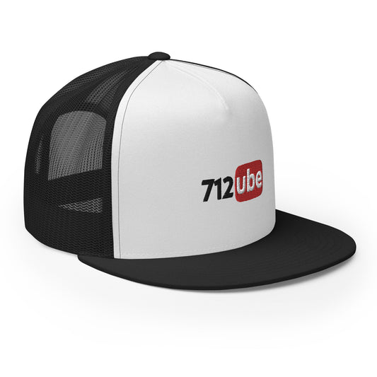 712ube Embroidered Trucker Snapback Cap (Black Lettering)