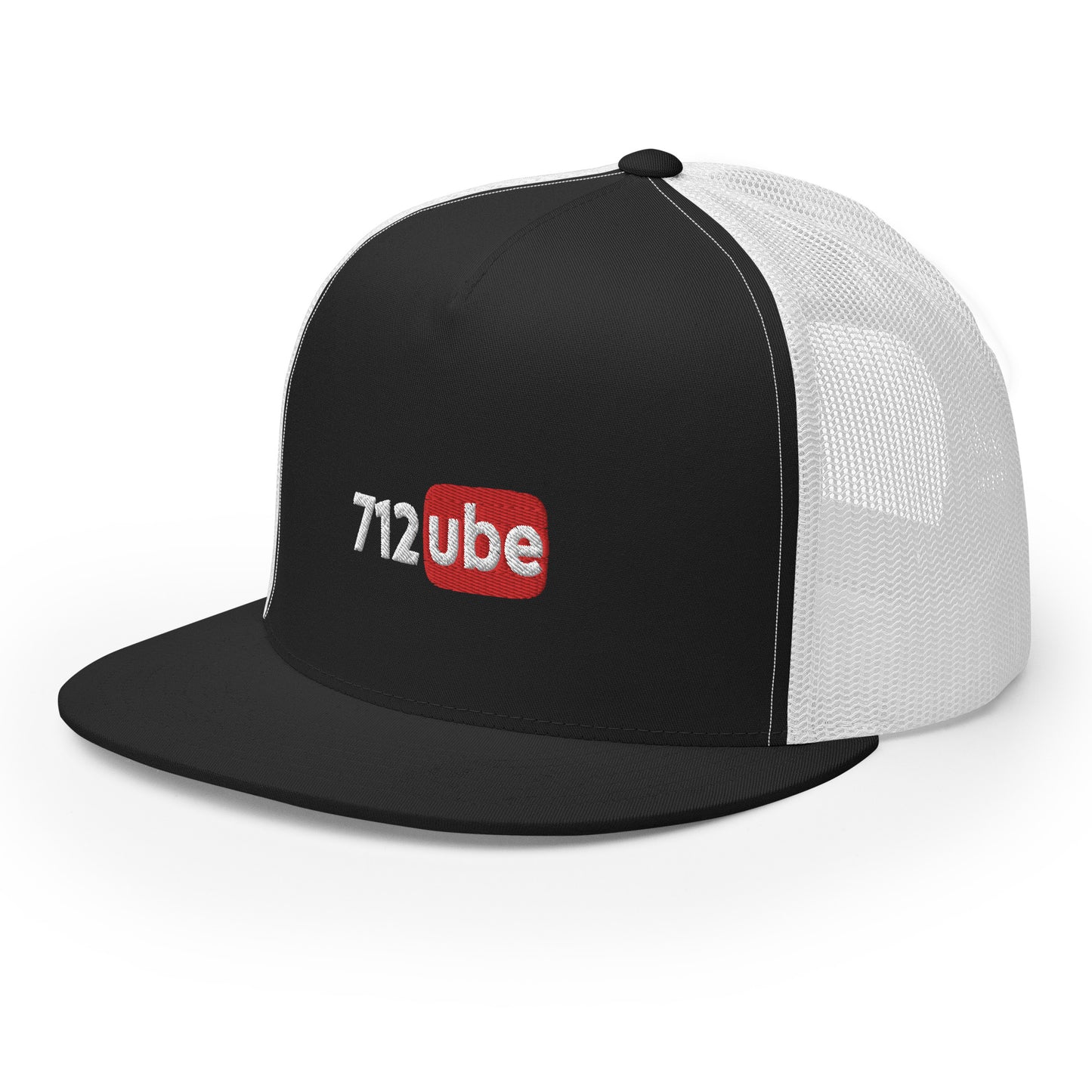 712ube Embroidered Trucker Snapback Cap (White Lettering)