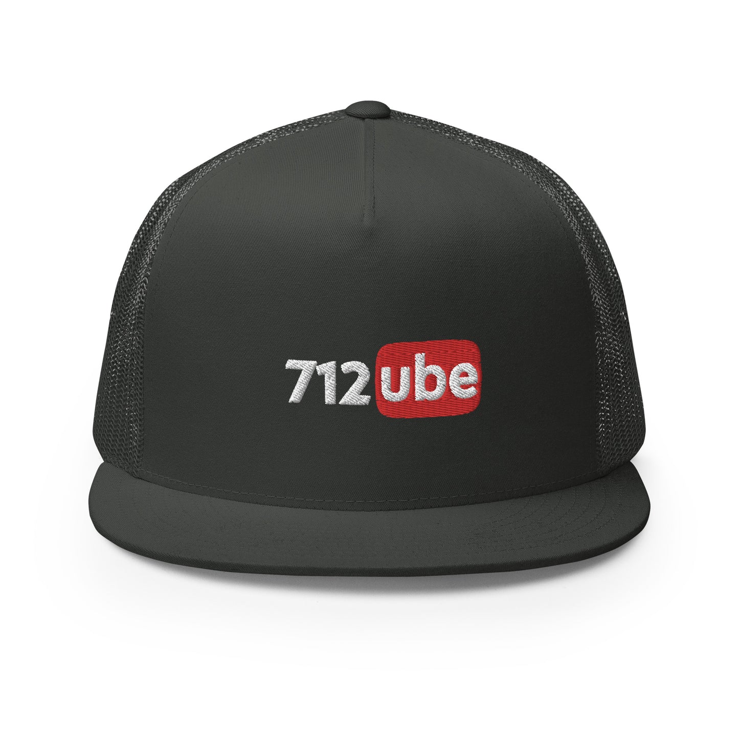 712ube Embroidered Trucker Snapback Cap (White Lettering)