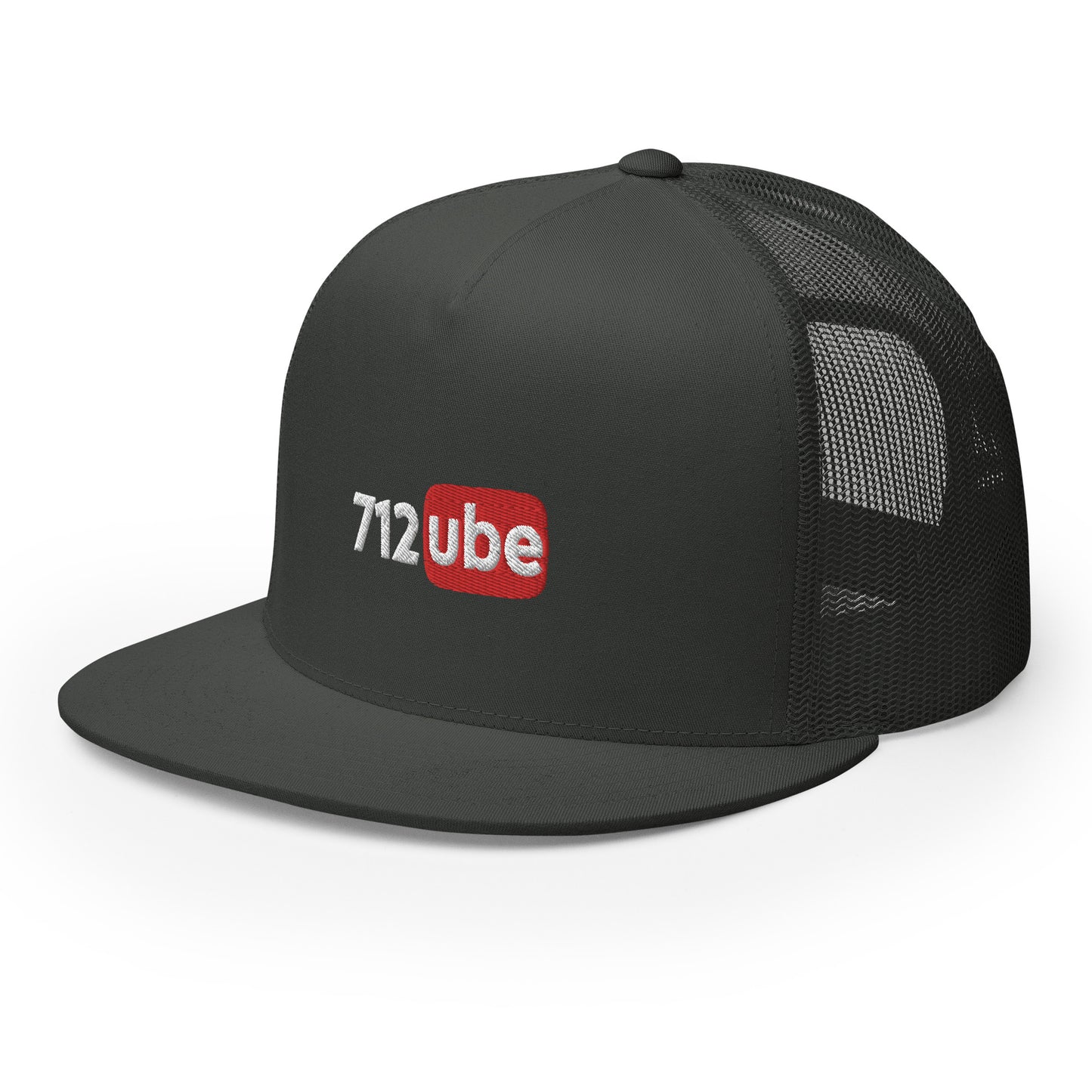 712ube Embroidered Trucker Snapback Cap (White Lettering)