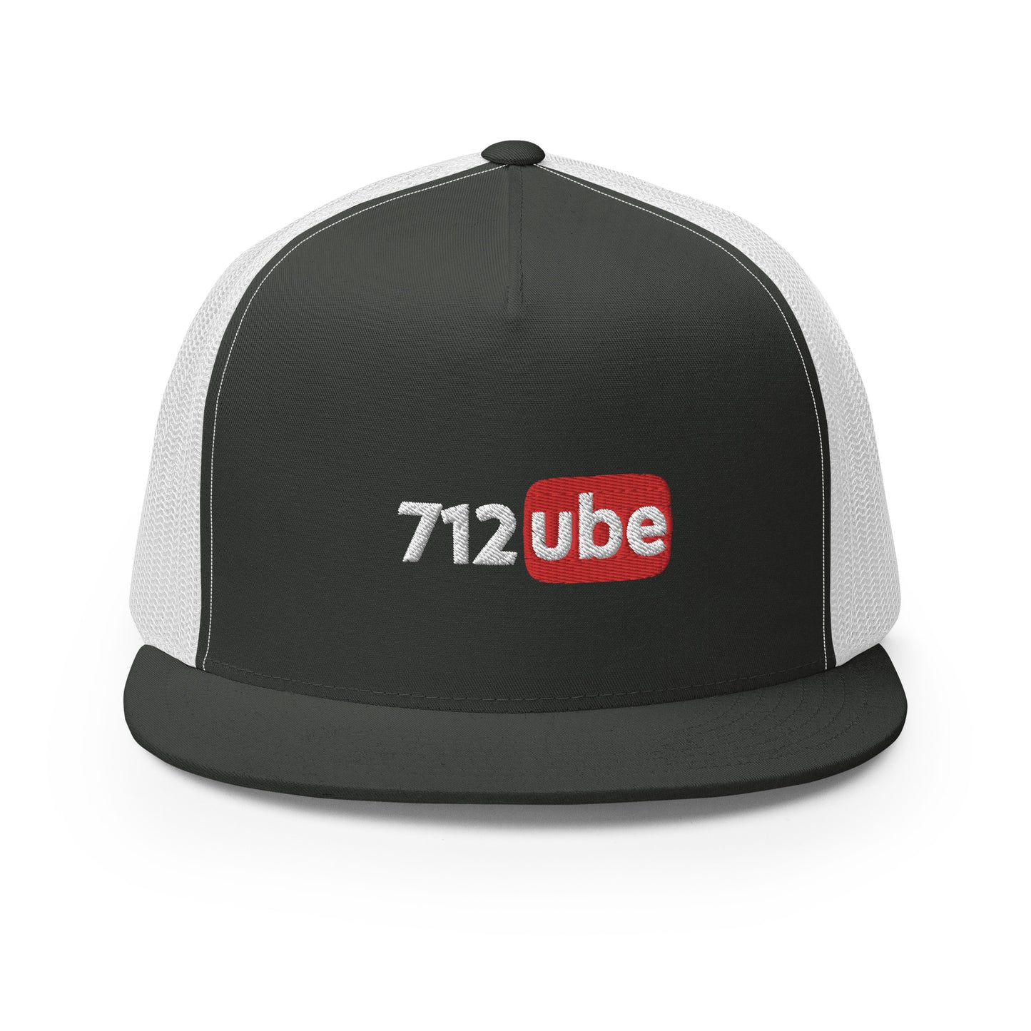 712ube Embroidered Trucker Snapback Cap (White Lettering)