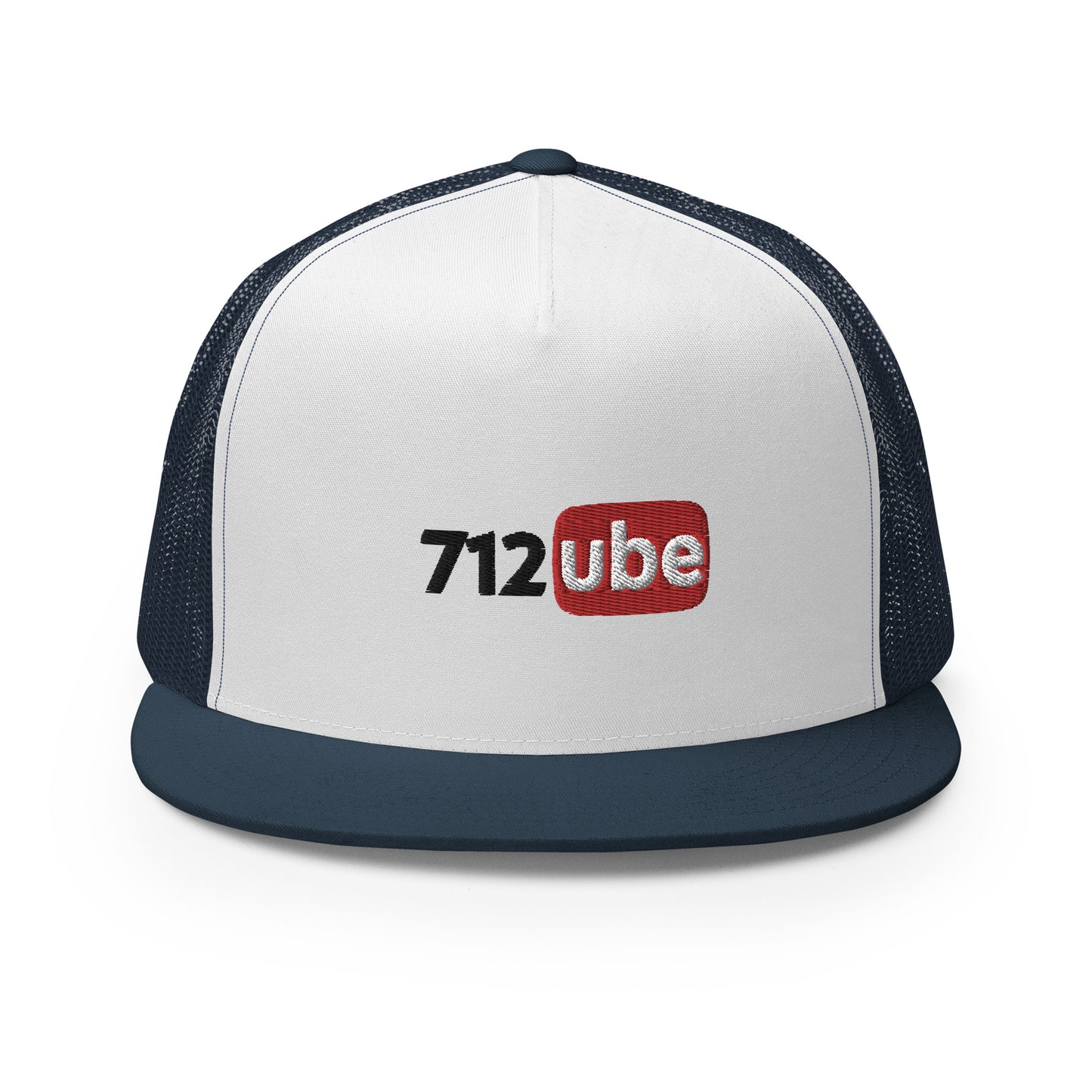 712ube Embroidered Trucker Snapback Cap (Black Lettering)