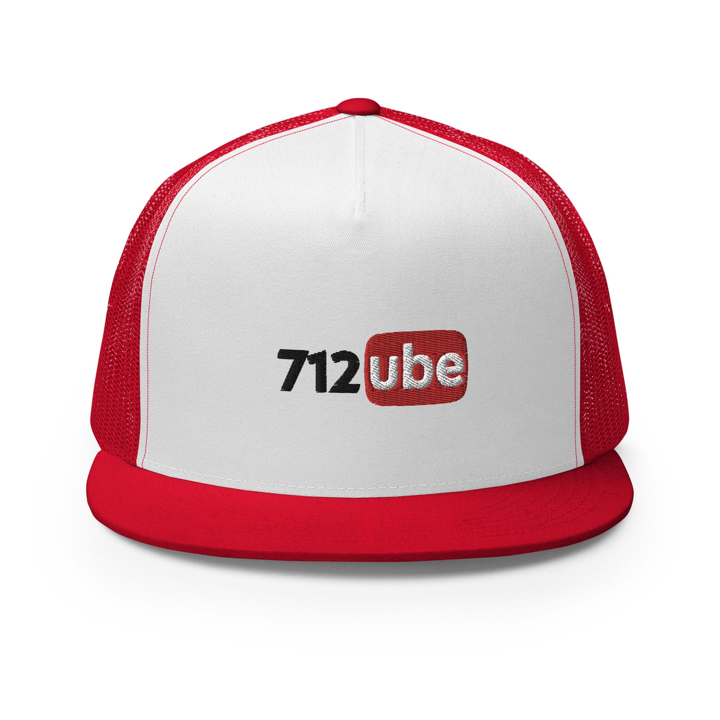 712ube Embroidered Trucker Snapback Cap (Black Lettering)