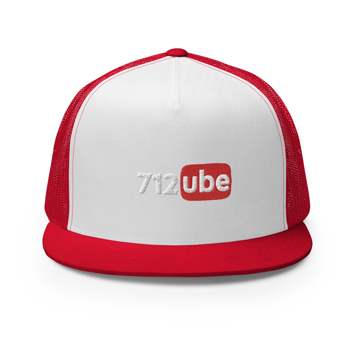 712ube Embroidered Trucker Snapback Cap (White Lettering)