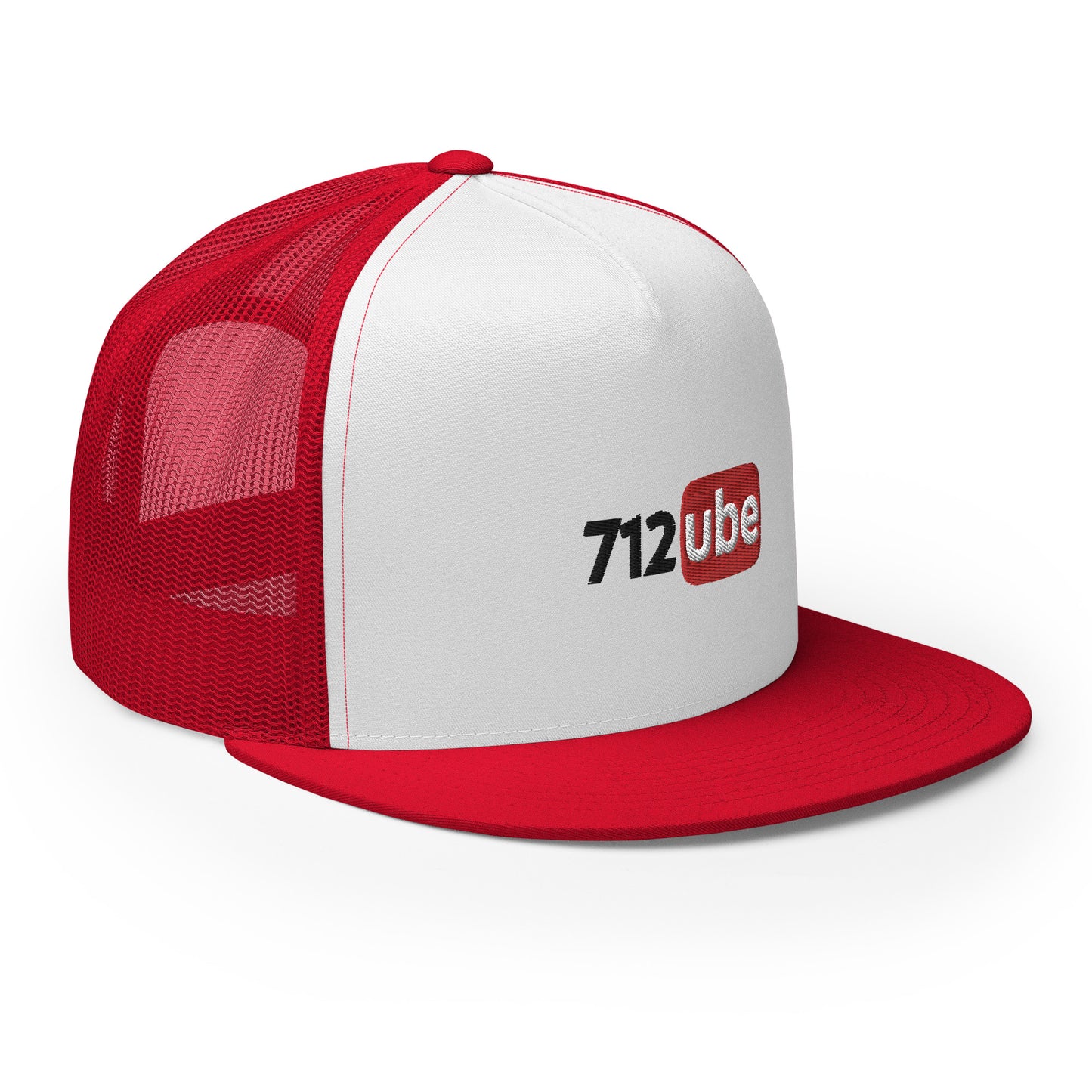 712ube Embroidered Trucker Snapback Cap (Black Lettering)