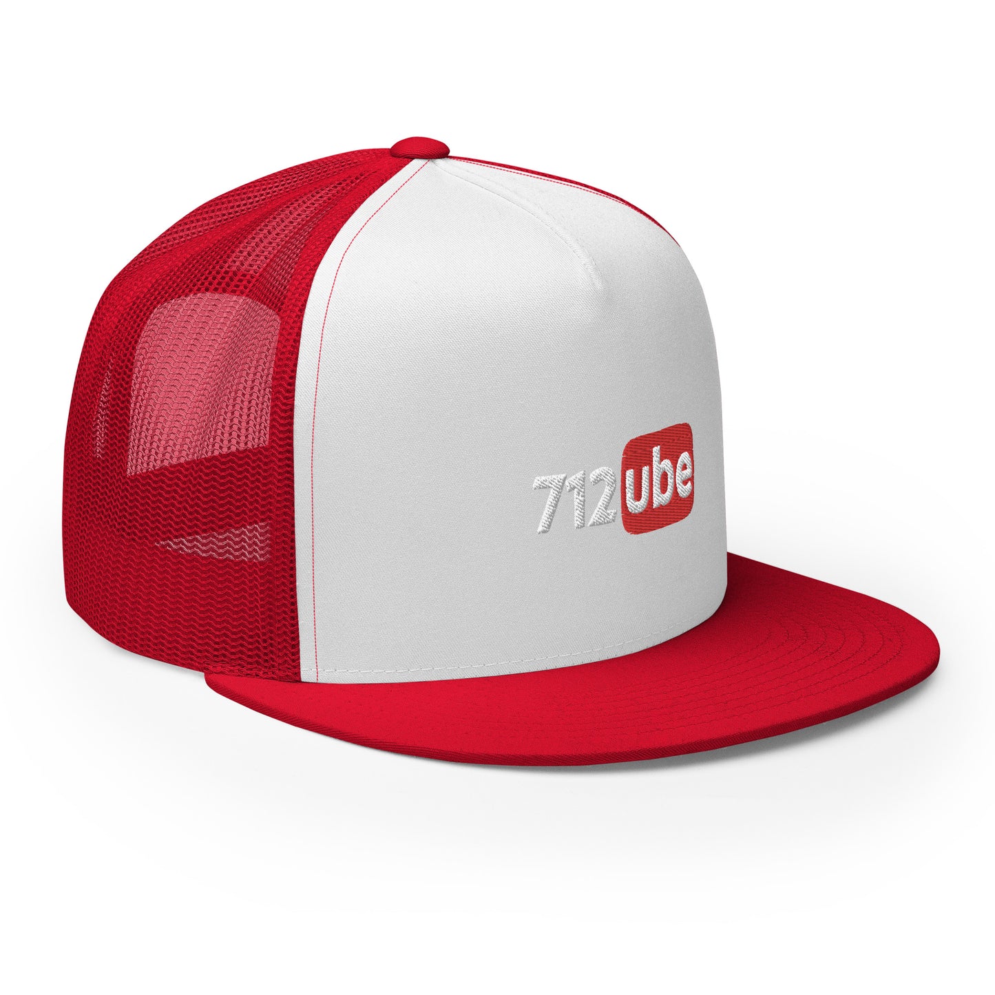 712ube Embroidered Trucker Snapback Cap (White Lettering)