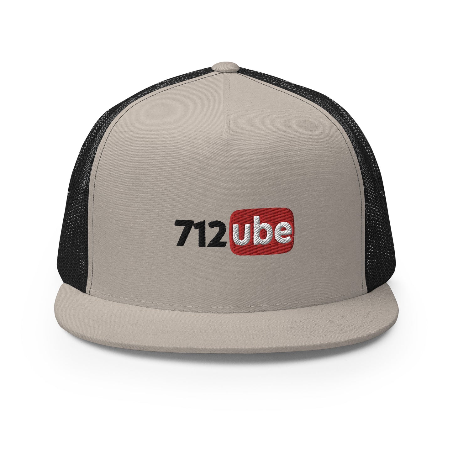 712ube Embroidered Trucker Snapback Cap (Black Lettering)