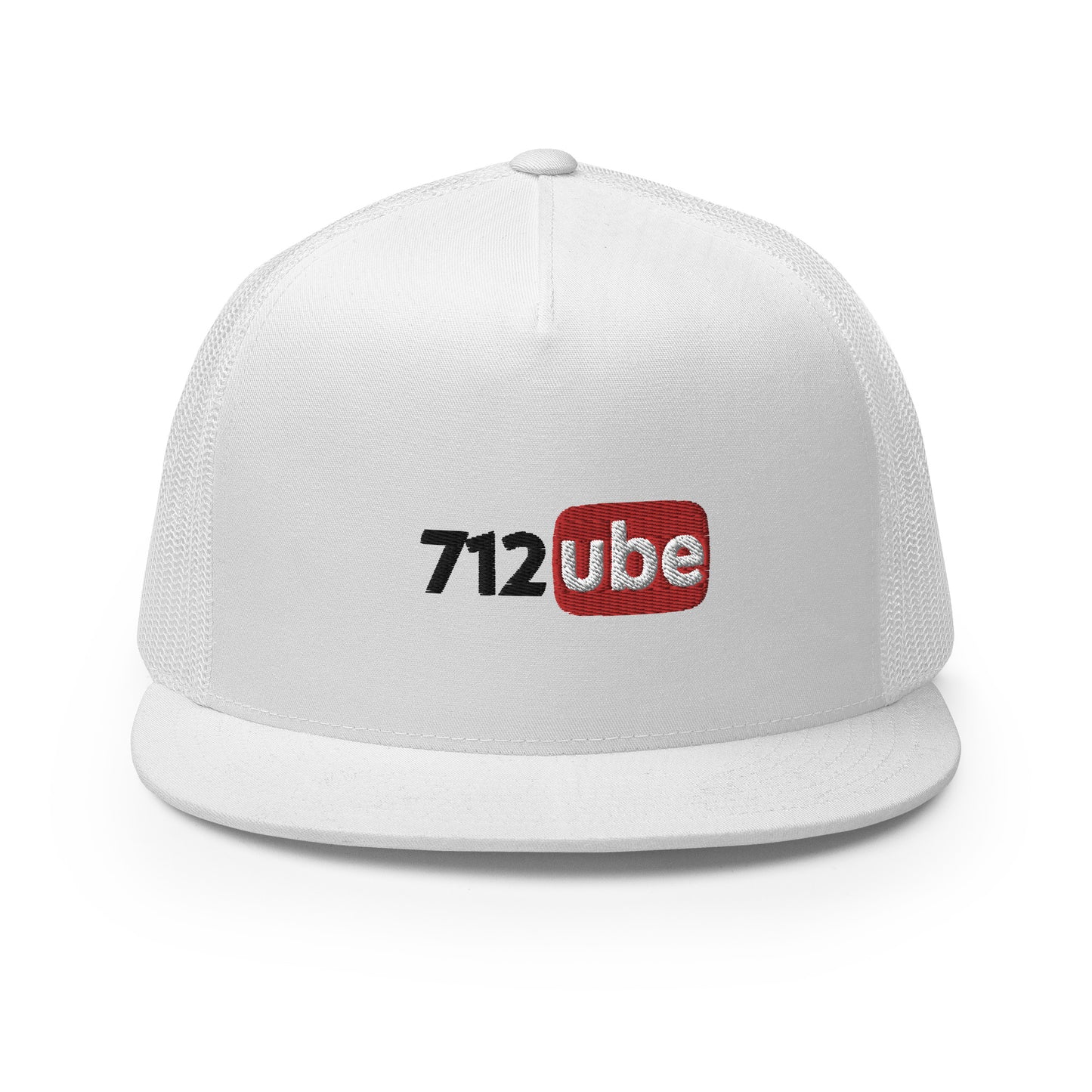 712ube Embroidered Trucker Snapback Cap (Black Lettering)