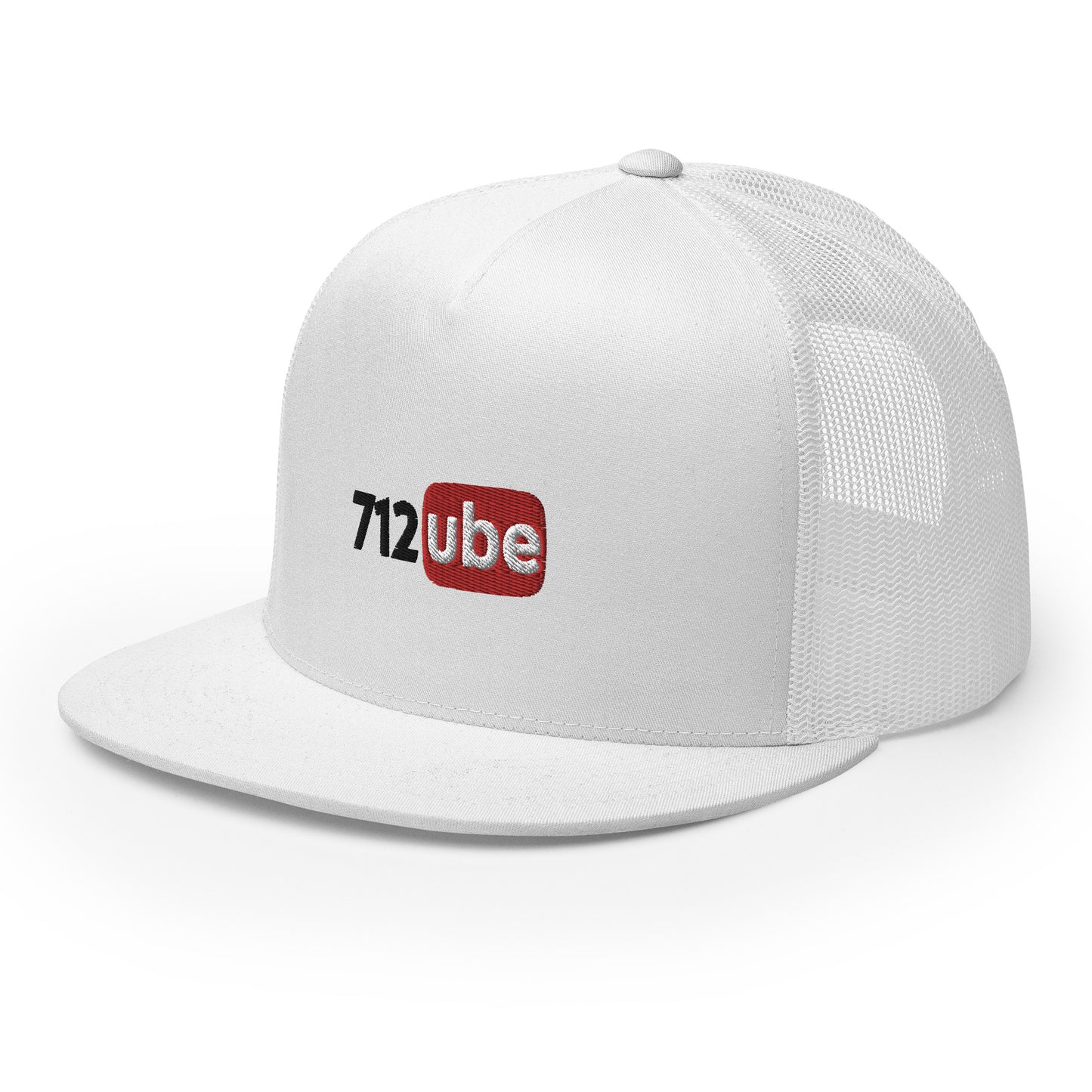 712ube Embroidered Trucker Snapback Cap (Black Lettering)