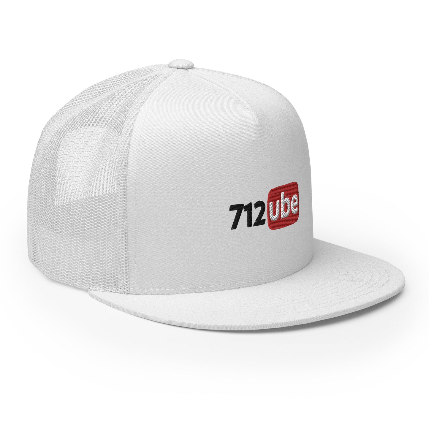 712ube Embroidered Trucker Snapback Cap (Black Lettering)